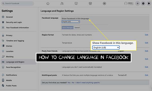 How to Change Language in Facebook
