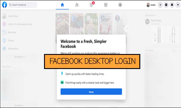 Facebook Desktop Login