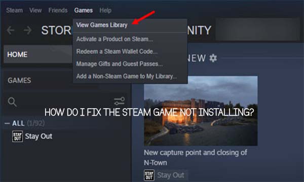 How do I fix the Steam game not installing
