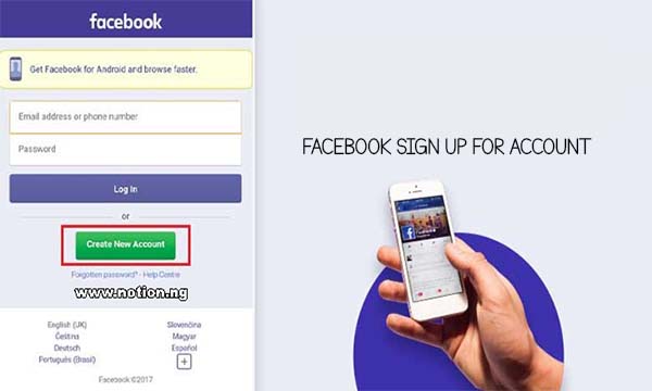 Facebook Sign Up for Account