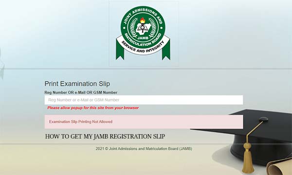 How to Get my Jamb Registration Slip