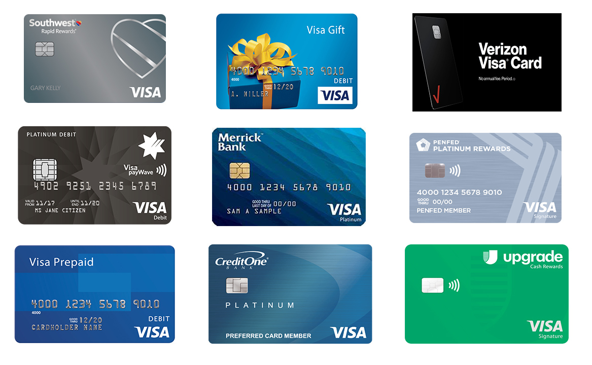 Types of VISA Credit Cards