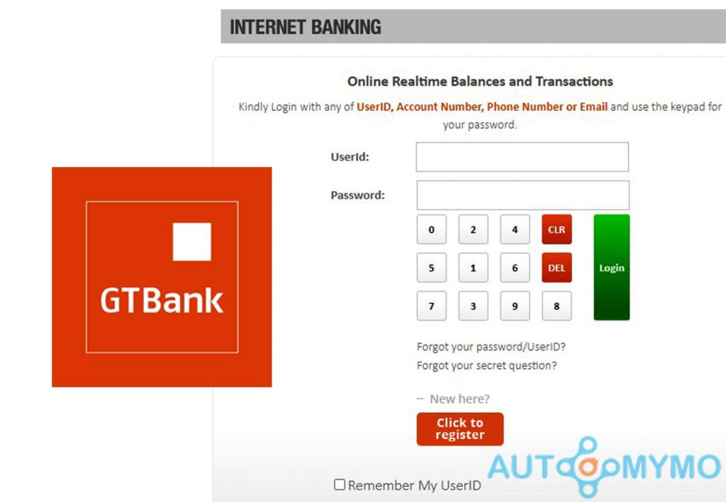 How to Login to GTBank Account
