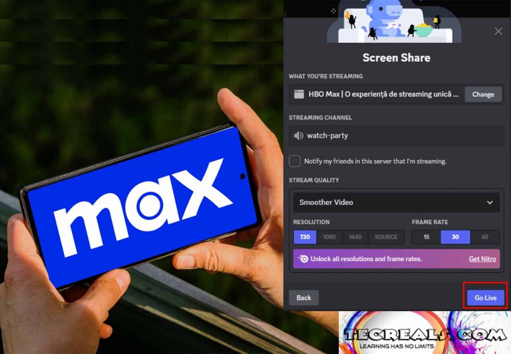 How to Stream Max on Discord