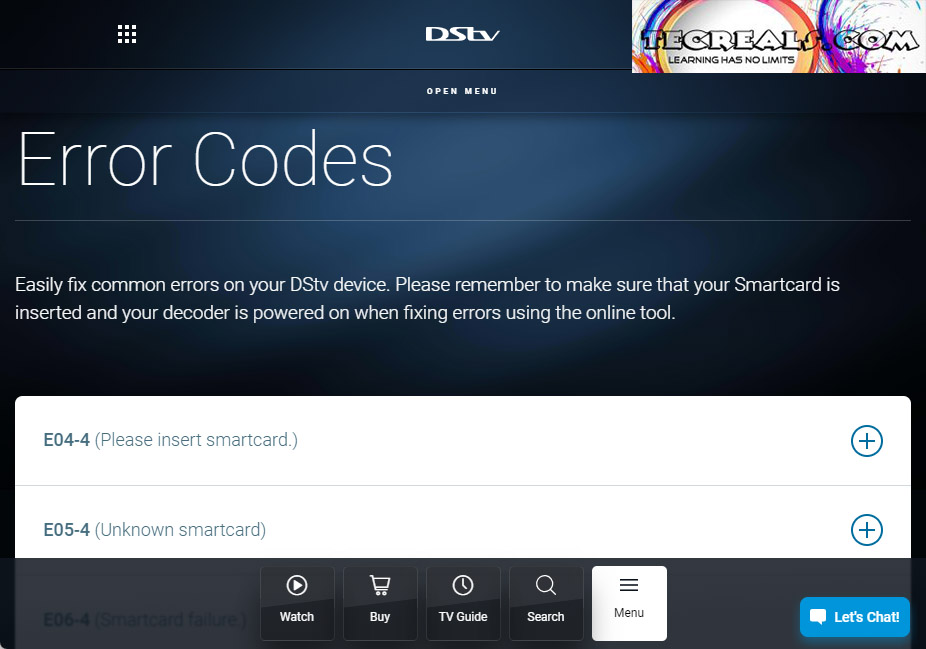 How to Clear Error Code on Dstv