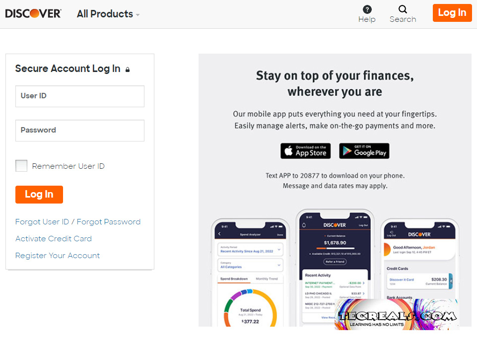 Discover Credit Card Login at Portal.discover.com