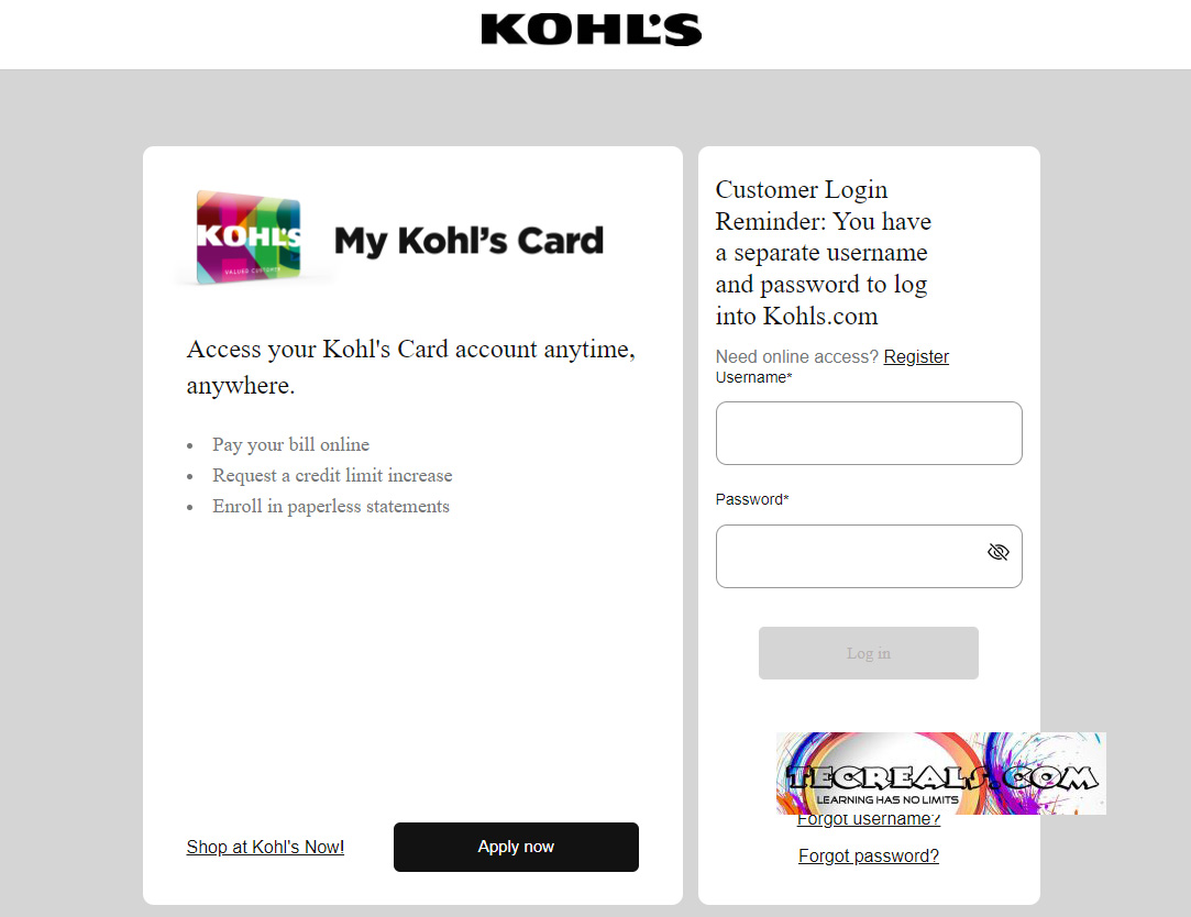 Kohl's Credit Card Login