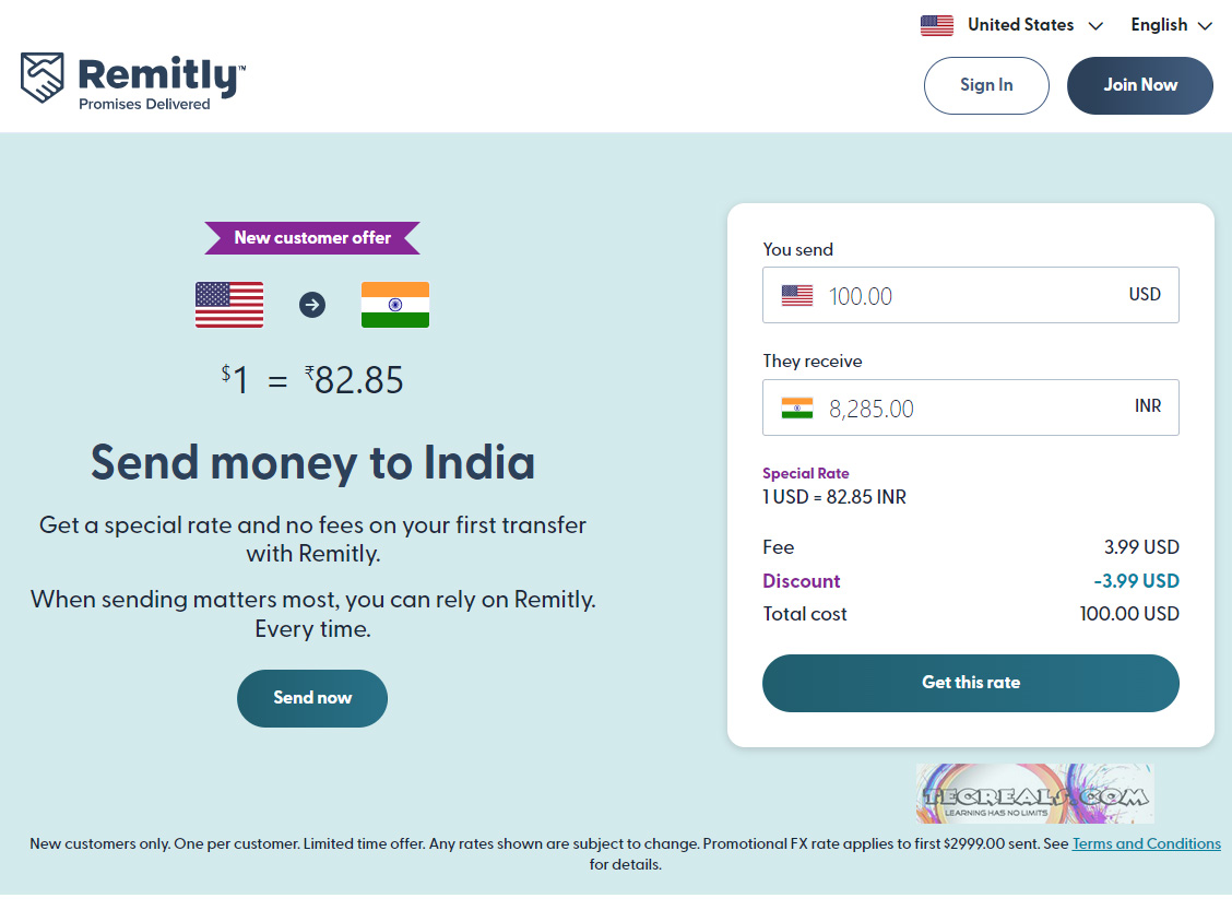 Sending Money to India with Remitly